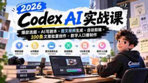 2026年度AI实战教程:打造热门选题、AI剧本创作、图文视频制作、智能剪辑、文案批量生成及数字人配音全方位教学-中创网_分享创业项目_助您在家赚钱