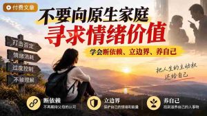 告别原生家庭的情感寄托：自立自强，塑造个人边界，培养独立人格-中创网_分享创业项目_助您在家赚钱