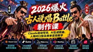 2026年热门古人说唱对决课程:Claude智能写词、AI打造音乐、对口型技巧与商业合作盈利指导-中创网_分享创业项目_助您在家赚钱