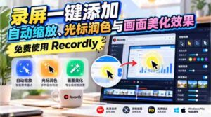 轻松录制，一触即达：Recordly助力画面自动放大、精准光标修饰与视觉优化，畅享免费体验-中创网_分享创业项目_助您在家赚钱