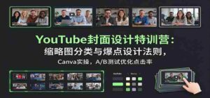 YouTube封面设计特训营:缩略图分类与爆点设计法则,Canva实操,A/B测试优化点击率-中创网_分享创业项目_助您在家赚钱