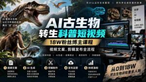 揭秘AI古生物复活奇观:18万粉丝博主教你短视频制作全技巧-中创网_分享创业项目_助您在家赚钱