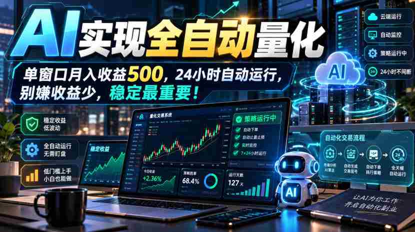 智能AI量化投资方案，轻松实现长效盈利，零基础轻松上手，稳赚不赔的绝佳项目！-中创网_分享创业项目_助您在家赚钱