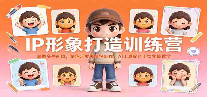 全方位IP形象塑造班：解锁多样绘画风格，打造角色表情包，AI辅助与手绘实践一网打尽-中创网_分享创业项目_助您在家赚钱