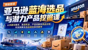 亚马逊蓝海选品与潜力产品挖掘课:从关键词需求、类目机会、产品创新到竞品分析、利润测算及选品规划系统教学-中创网_分享创业项目_助您在家赚钱