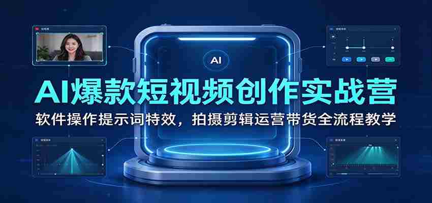 短视频制作神器：AI助力爆款视频，全面解析软件技巧、拍摄剪辑及运营带货之道-中创网_分享创业项目_助您在家赚钱