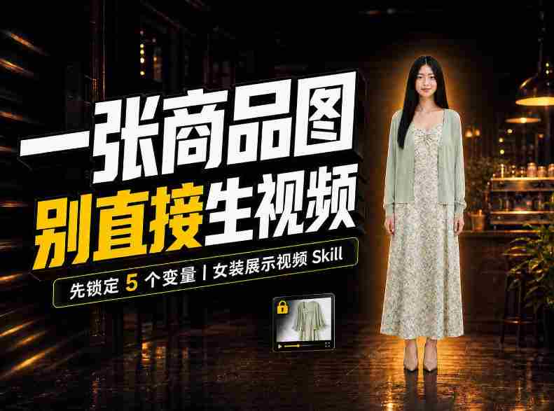 女装AI视频总翻车?问题不在提示词,女装展示视频Skill先锁定5个变量!