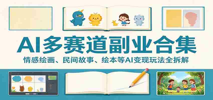 AI多赛道副业合集：情感绘画、民间故事、绘本等AI变现玩法全拆解-中创网_分享创业项目_助您在家赚钱