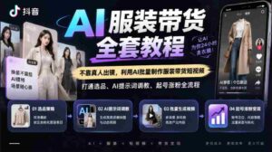 揭秘抖音AI服装直播攻略:无需真人,AI技术打造爆款短视频,涵盖选品、AI关键词优化、账号运营全方位教学-中创网_分享创业项目_助您在家赚钱