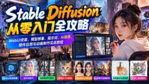 Stable Diffusion从零入门全攻略:WebUI安装、模型部署、提示词、AI绘图、插件应用与动画制作实战教程-中创网_分享创业项目_助您在家赚钱