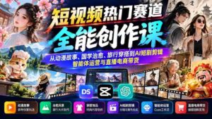短视频爆款之路:涵盖动漫叙述、传统文化疗愈、旅游时尚搭配至AI剧集制作、智能助手运营及直播电商营销攻略-中创网_分享创业项目_助您在家赚钱