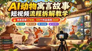 揭秘短视频制作攻略：AI动物寓言故事爆款秘诀，一条视频吸粉174万，59部作品助力涨粉36万-中创网_分享创业项目_助您在家赚钱