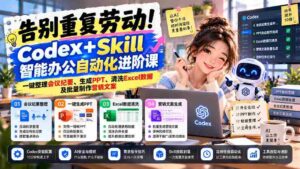 智能办公新篇章!Codex+Skill自动化课程:轻松整理会议、高效制作PPT、清洗Excel、批量生成营销文案-中创网_分享创业项目_助您在家赚钱