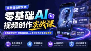 手机端零起点AI视频制作攻略:无剪辑入门,素材制作至盈利全流程教学-中创网_分享创业项目_助您在家赚钱
