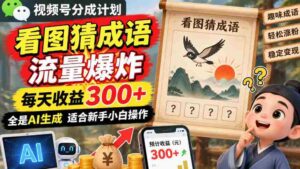揭秘:图解成语短视频分成攻略,流量激增日入超300,AI制作轻松上手零难度-中创网_分享创业项目_助您在家赚钱