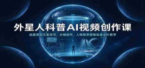 外星人科普AI视频创作课:选题策划文案改写,分镜制作,人物场景提取批量出片教学-中创网_分享创业项目_助您在家赚钱