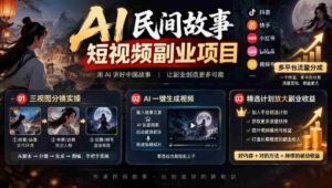 AI赋能短视频创作:民间故事新领域,多平台共享流量,三视图分镜教学,精选方案助力副业收益倍增-中创网_分享创业项目_助您在家赚钱