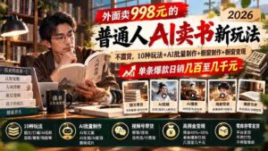 2026年AI助力：998元门槛下的AI卖书革命，无需露脸囤货，多模式创收，AI批量打造爆款，每日销售额轻松破百上千-中创网_分享创业项目_助您在家赚钱