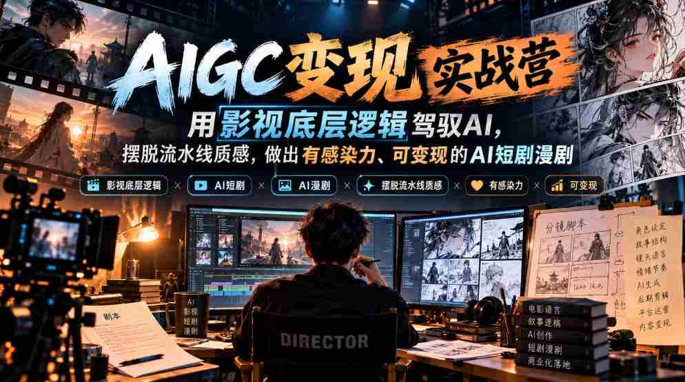 AI影视实战营：深入影视内核，掌控AI技术，打造富有感染力、价值变现的短片与漫画-中创网_分享创业项目_助您在家赚钱