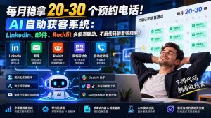 轻松月获20-30预约电话!AI智能获客神器:LinkedIn、邮件、Reddit多平台无缝对接,无需编程,轻松躺赢线索!-中创网_分享创业项目_助您在家赚钱