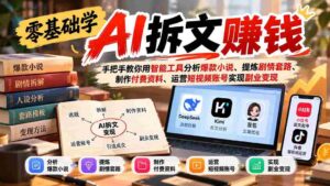 从零开始掌握AI拆文盈利技巧:全方位教程,助你利用智能手段挖掘热门小说精髓、打造剧情模板、制作收费资料,并运营短视频号实现兼职创收-中创网_分享创业项目_助您在家赚钱