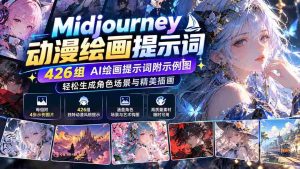 Midjourney动漫绘画提示词:426组AI绘画提示词附示例图,轻松生成角色场景与精美插画-中创网_分享创业项目_助您在家赚钱
