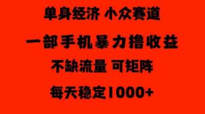 揭秘:长达26年独闯单身经济市场,日均收益500至1000元,流量充沛,冷门领域门槛低,新手也能轻松驾驭-中创网_分享创业项目_助您在家赚钱