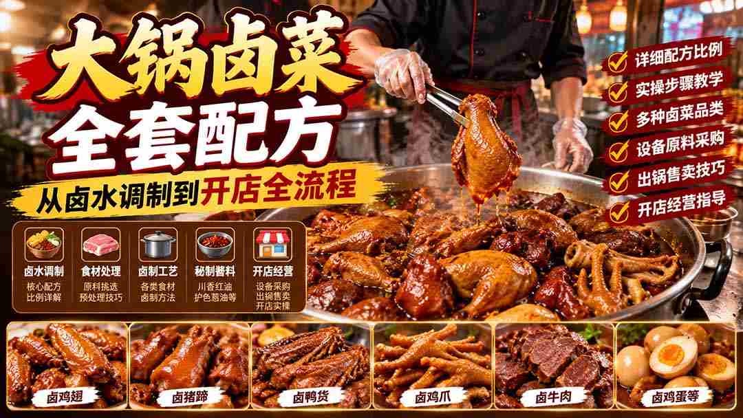 一锅卤香四溢，揭秘全套卤菜秘籍，开店摆摊两不误，学成后轻松赚钱-中创网_分享创业项目_助您在家赚钱