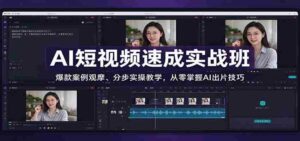 AI短视频速成实战班:爆款案例观摩、分步实操教学,从零掌握AI出片技巧-中创网_分享创业项目_助您在家赚钱