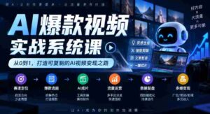 AI爆款视频制作全攻略:从定位到变现,AI剪辑与流量运营的实战教学-中创网_分享创业项目_助您在家赚钱