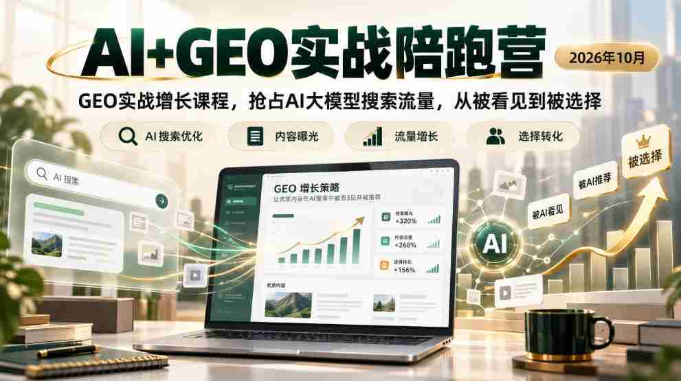 2026年10月，AI与GEO实战训练营开启，聚焦GEO实战增长策略，夺取AI大模型搜索流量，助您从默默无闻走向主动选择-中创网_分享创业项目_助您在家赚钱