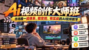 2026年全新升级！独树一帜的AI视频制作高阶班，市场独占鳌头，盈利无忧，实战教学，打造AI视频制作高手（持续更新中）-中创网_分享创业项目_助您在家赚钱