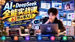 AI+DeepSeek全能实战课：63节从零入门，掌握智能办公、PPT制作、AI绘图视频、智能体与自动化工作流-中创网_分享创业项目_助您在家赚钱