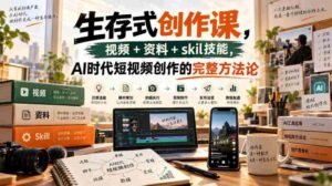 生存式创作课，视频+资料+skil技能，ai时代短视频创作的完整方法论-中创网_分享创业项目_助您在家赚钱