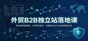 外贸B2B独立站落地课:域名服务器搭建,WP网站建设,页面制作SEO与谷歌数据分析-中创网_分享创业项目_助您在家赚钱