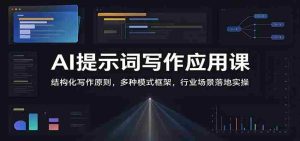 AI提示词写作应用课:结构化写作原则,多种模式框架,行业场景落地实操-中创网_分享创业项目_助您在家赚钱