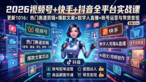 短视频全链路剪辑与数字人直播技巧:三大热门平台实战教程,3月更新,轻松实现收益变现-中创网_分享创业项目_助您在家赚钱