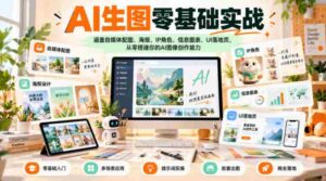 初学者轻松掌握AI生图,一站式打造自媒体配图、创意海报、角色设定、信息可视化及UI页面设计技能-中创网_分享创业项目_助您在家赚钱