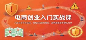 电商创业入门实战课:入局方式平台选择,测品方法发货管控,盈利算账新手避坑大全-中创网_分享创业项目_助您在家赚钱