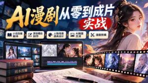 从零开始打造AI动漫:小说改编剧本、原创风格创作、角色场景道具构思、AI图像制作及动漫剪辑实战攻略-中创网_分享创业项目_助您在家赚钱