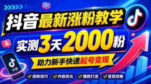 揭秘：10月抖音涨粉攻略，三天轻松破千粉，新手必看快速起号赚钱技巧-中创网_分享创业项目_助您在家赚钱