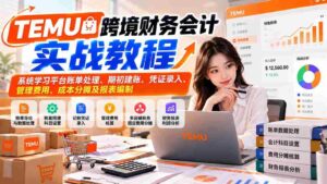 TEMU跨境财务会计实战教程：系统学习平台账单处理、期初建账、凭证录入、管理费用、成本分摊及报表编制-中创网_分享创业项目_助您在家赚钱