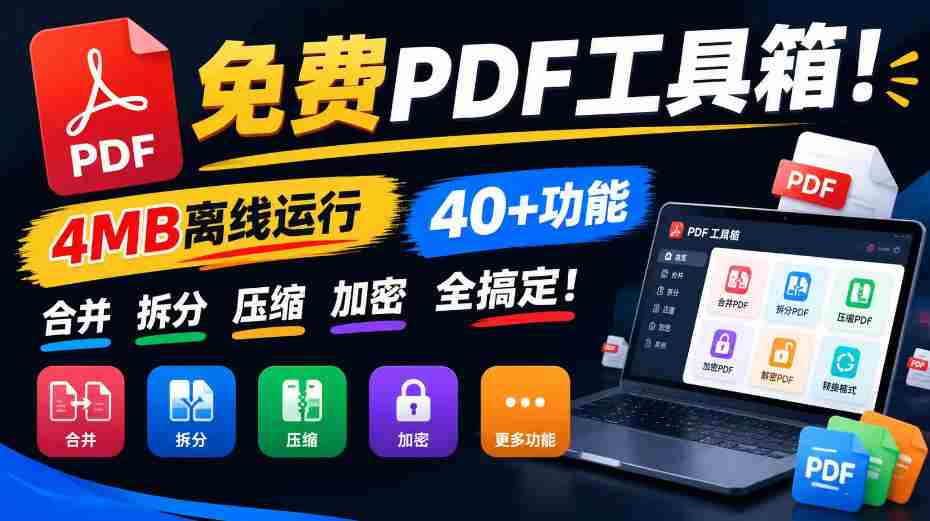 畅享全能PDF神器！仅需4MB空间，强大40余项功能，轻松合并、拆分、压缩、加密，一应俱全！-中创网_分享创业项目_助您在家赚钱