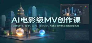 AI电影级MV创作课：运用GPT6、即梦、Suno、Blender，从音乐创作到运镜的完整流程-中创网_分享创业项目_助您在家赚钱