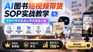 揭秘AI图书短视频带货攻略:全方位实操教程,助你轻松月入过万,多渠道高收益,一招掌握AI掘金秘籍-中创网_分享创业项目_助您在家赚钱