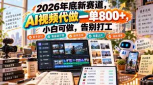 2026年末新机遇,AI视频创作轻松起步,单次收益高达800+,新手也可胜任,摆脱传统职场束缚-中创网_分享创业项目_助您在家赚钱