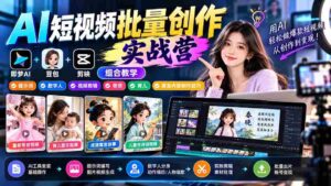 零水印】AI短视频制作大师班：梦工厂+豆包创意+剪映三合一，解锁提示词、数字人、剪辑、带货、育儿、寓言全攻略-中创网_分享创业项目_助您在家赚钱