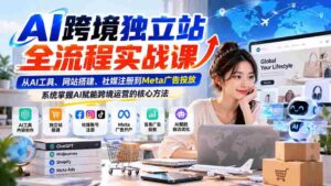 AI跨境独立站全流程实战课:从AI工具、网站搭建、社媒注册到Meta广告投放,系统掌握AI赋能跨境运营的核心方法-中创网_分享创业项目_助您在家赚钱