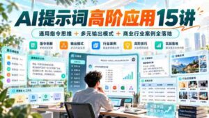 AI提示词高阶应用15讲|通用指令思维+多元输出模式+商业行业案例全落地-中创网_分享创业项目_助您在家赚钱
