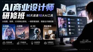 90天AI设计精英训练营,掌握10款热门工具,绘、影、三维全能,商业应用轻松上手,职场晋升副业双赢-中创网_分享创业项目_助您在家赚钱